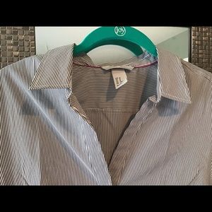 Grey Pin Striped Dress Shirt from the Loft